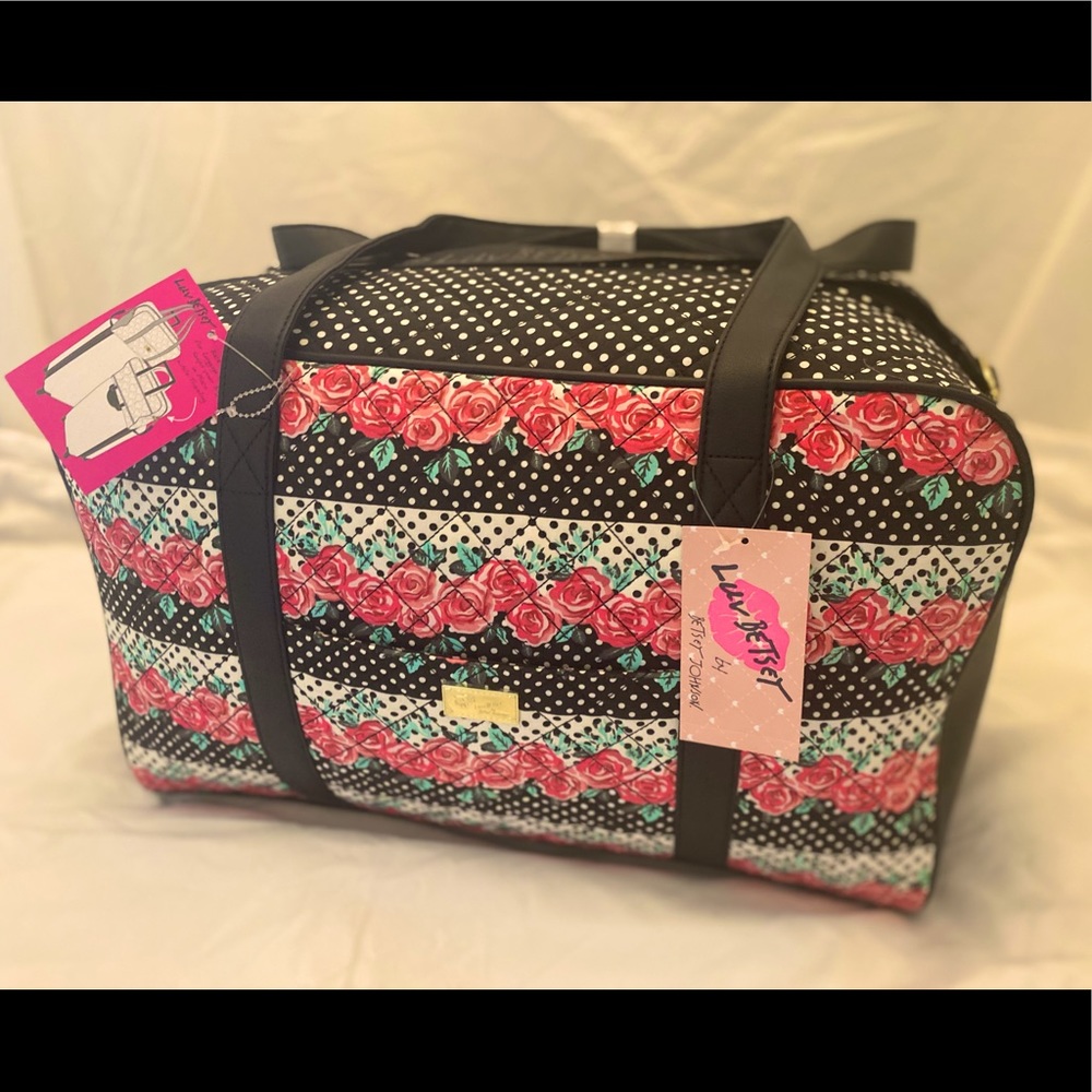 NWT Rare Betsey Johnson Floral Weekender Bag!